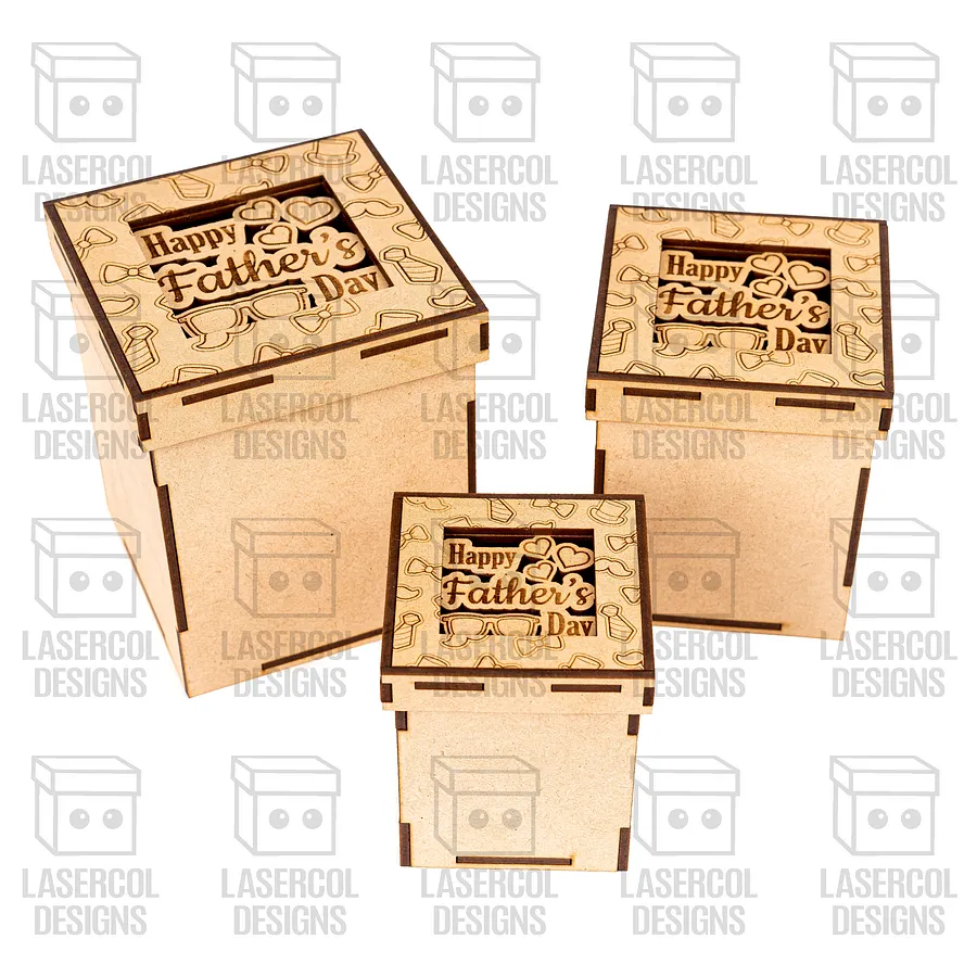 Father's Day Gift Boxes Set 2 (3 Sizes, 5 Styles) - Laser Cut Files product image (8)