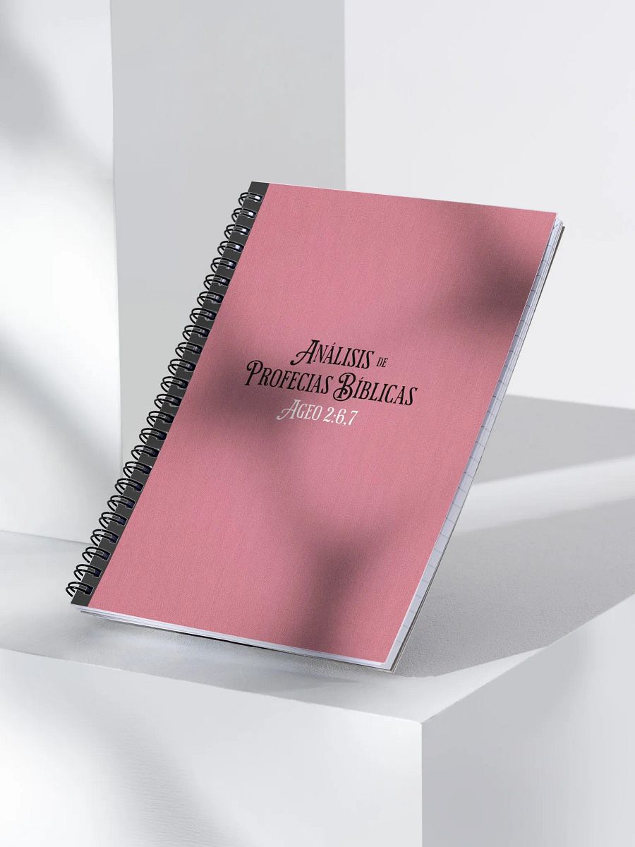 Análisis de Profecias Bíblicas: Ageo 2:6,7 Raspberry Linen Spiral Notebook product image (3)
