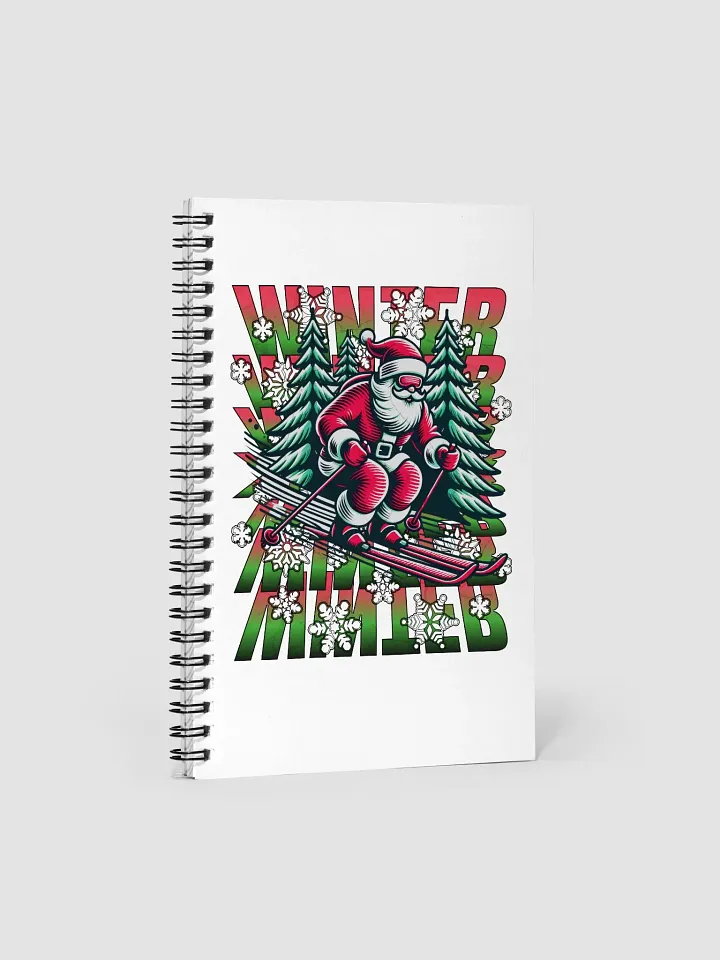 Winter Santa Skiing Wonderland Spiral Notebook product image (1)