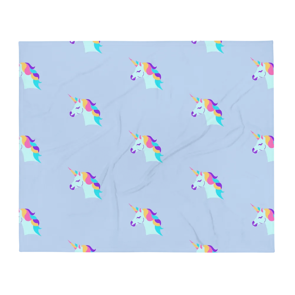 Rainbow Unicorn Dreams Throw Blanket product image (1)