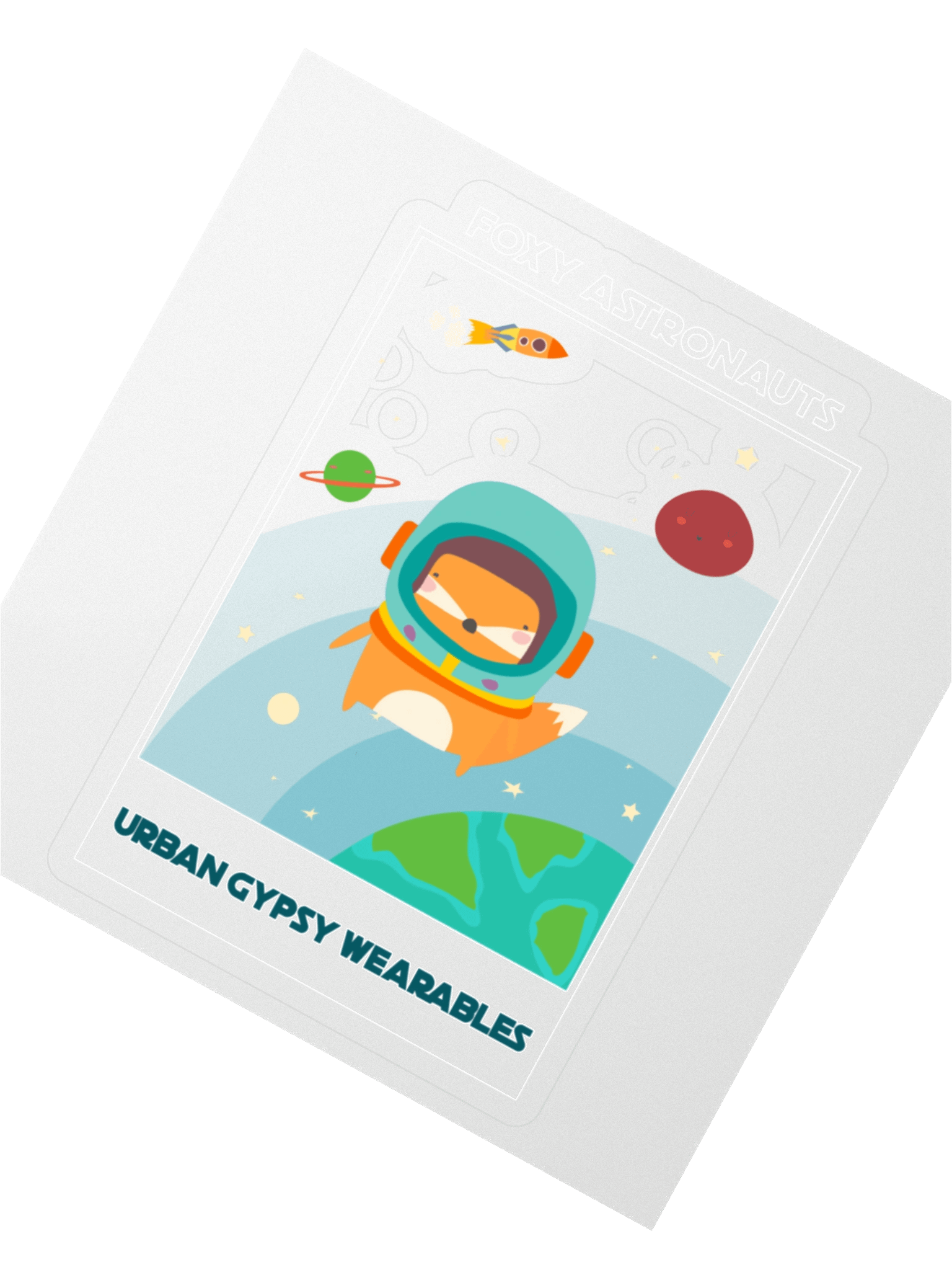 Cosmic Fox Astronaut Kiss Cut Stickers product image (2)