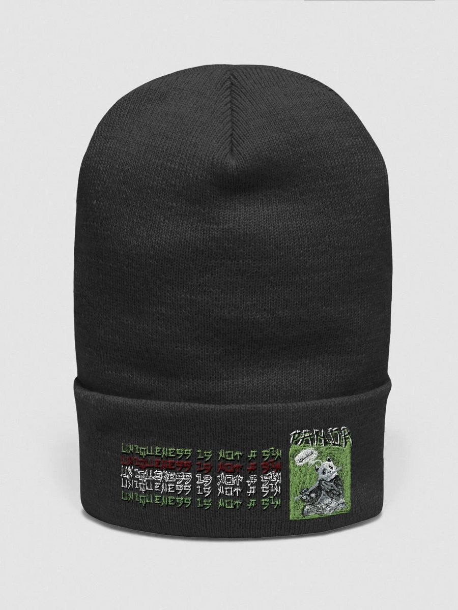 Uh-Huh Panda Scribble Art (Yupoong Cuffed Beanie) product image (3)