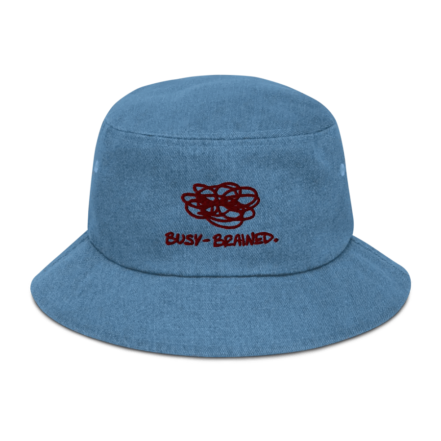 BUSY-BRAINED (maroon) embroidered denim bucket hat product image (28)