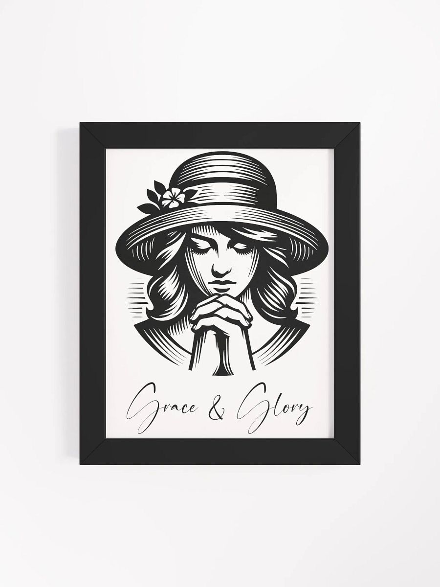 Vintage Elegance – Silhouette Lady in Church Hat (Framed Poster) product image (38)