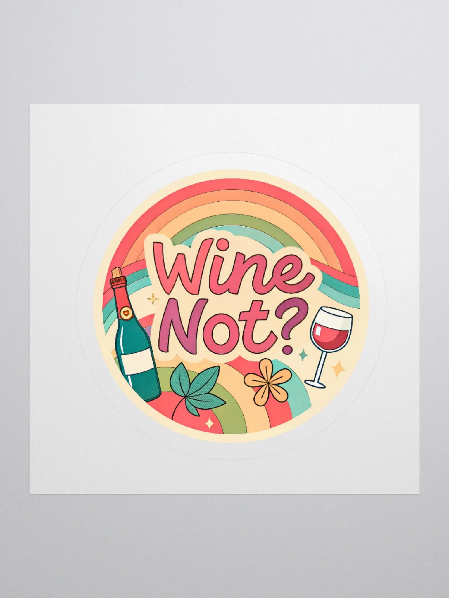 Retro Wine Not? Vinyl Stickers product image (2)