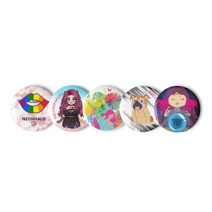 Neon Halo 5 Pin Button Set product image (1)