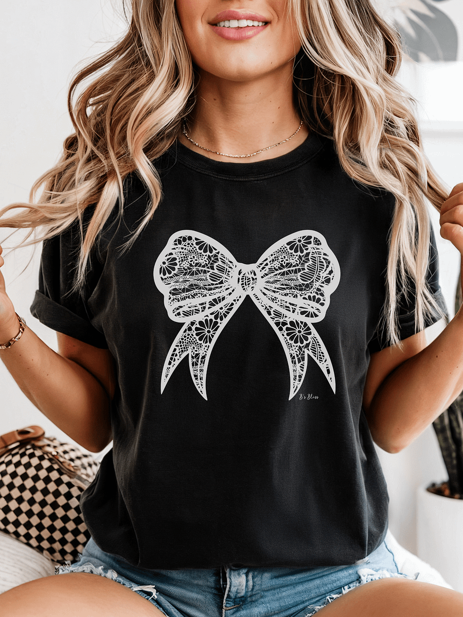 Comfort Colors White Bow Shirt product image (9)