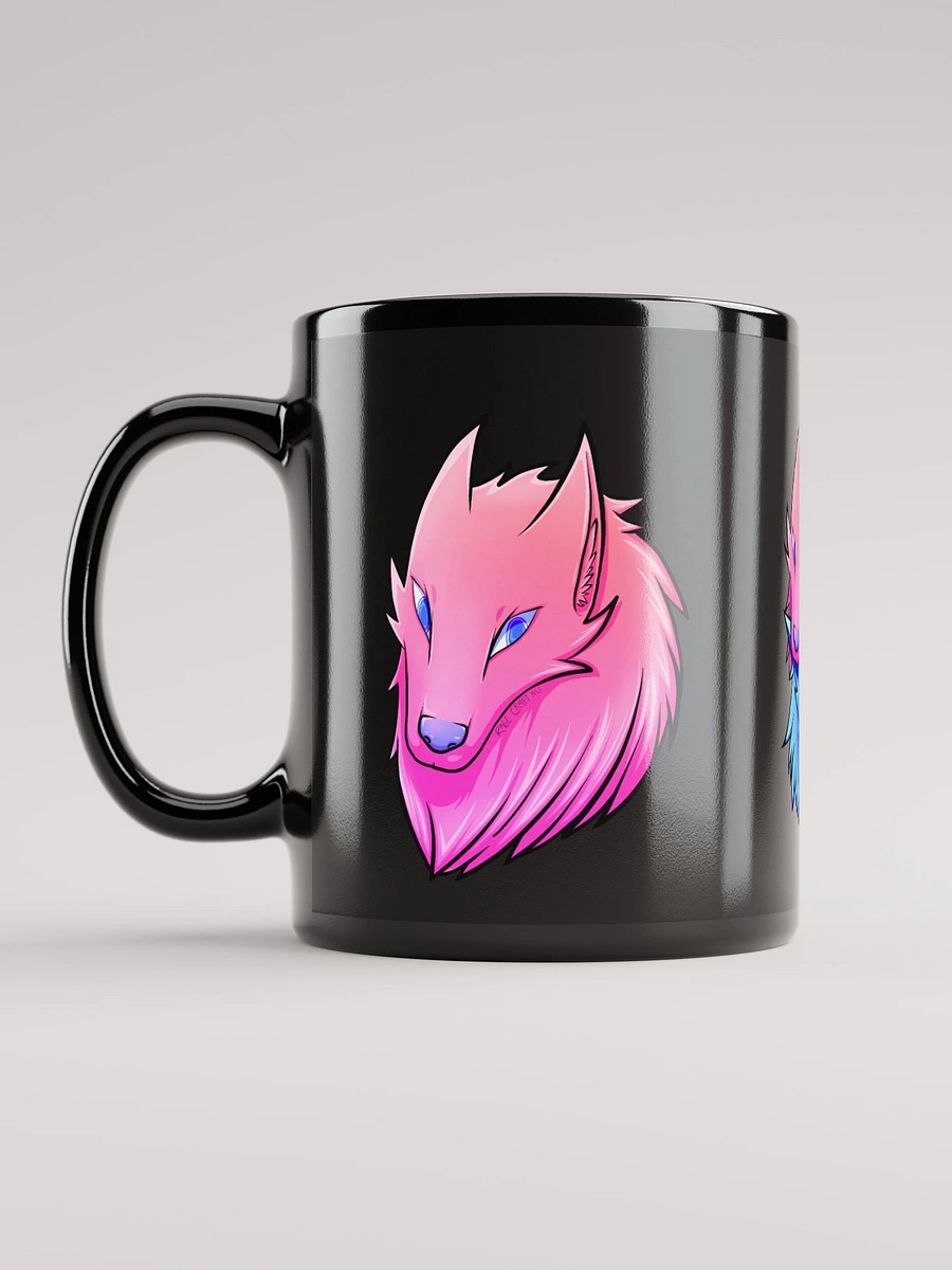 Pink and Blue Wolf Coffee Mug (Black) product image (6)