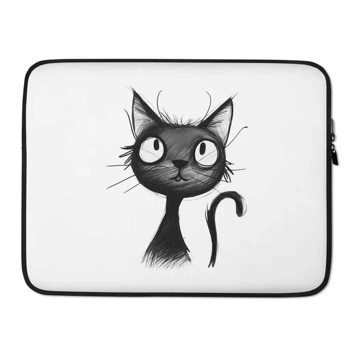 Black Kitty Laptop Sleeve product image (2)
