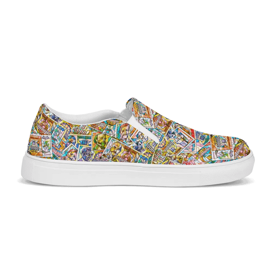 Jugoslovenski inflatorni dinar 1993 (Kolaž/mozaik) Women's Slip-On Canvas Shoes product image (4)