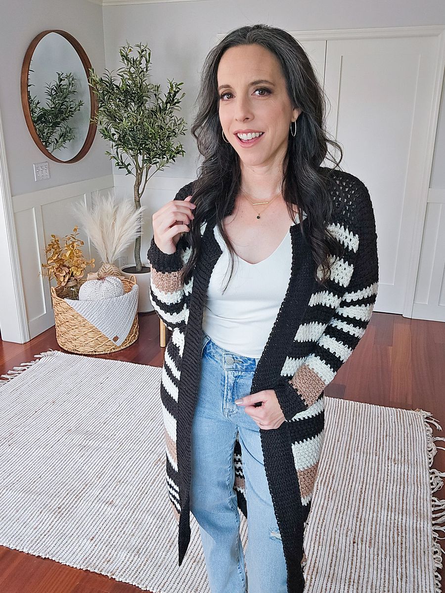 Striped Shortbread Duster Crochet Pattern Video Tutorial (9 sizes) product image (8)