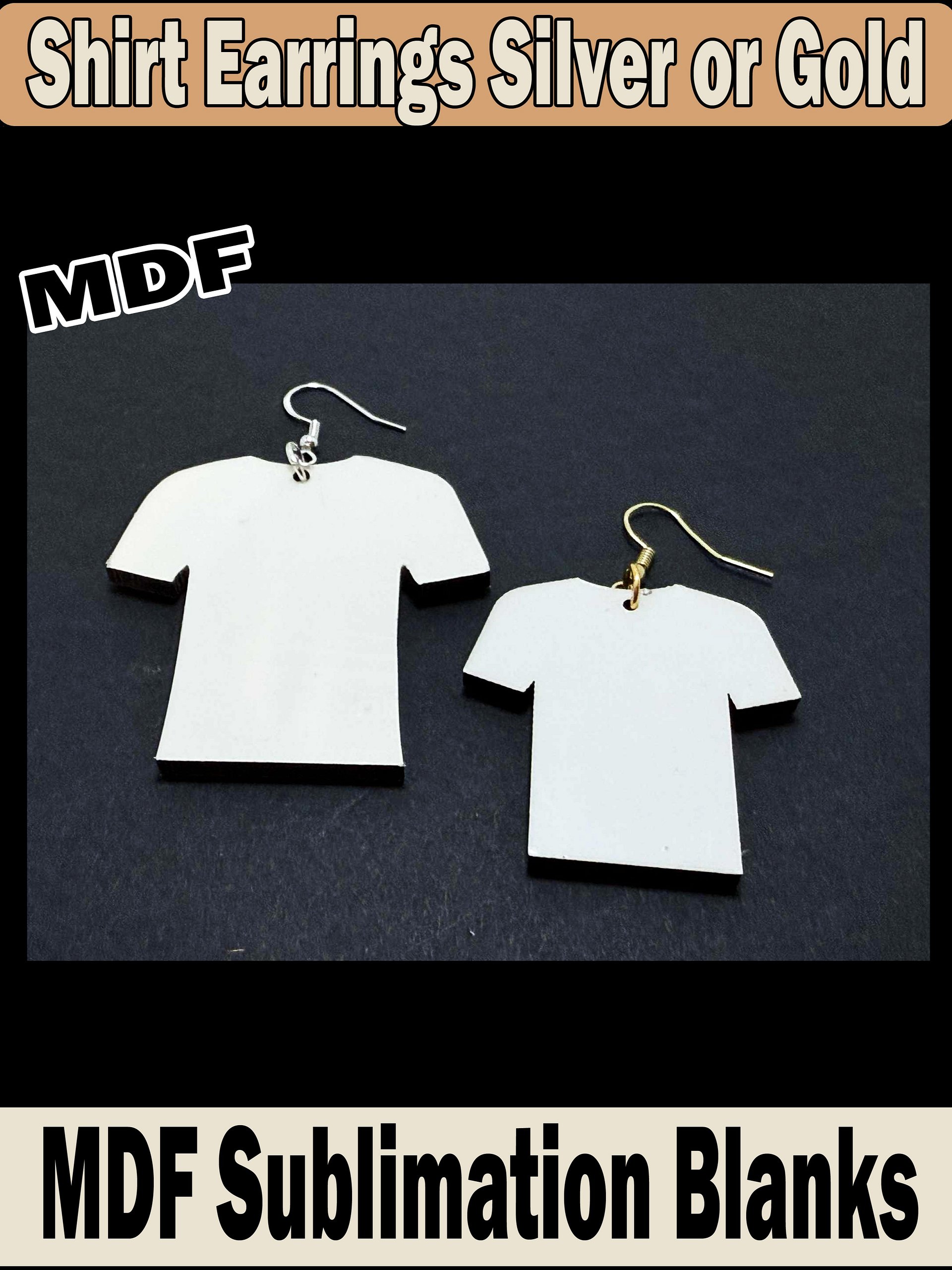 Premium Sublimation Shirt Blank Earrings – 1.97” or 1.57” | Silver or Gold Hooks | Gift-Ready Packaging | DIY Video Tutorials and Templates Included product image (3)