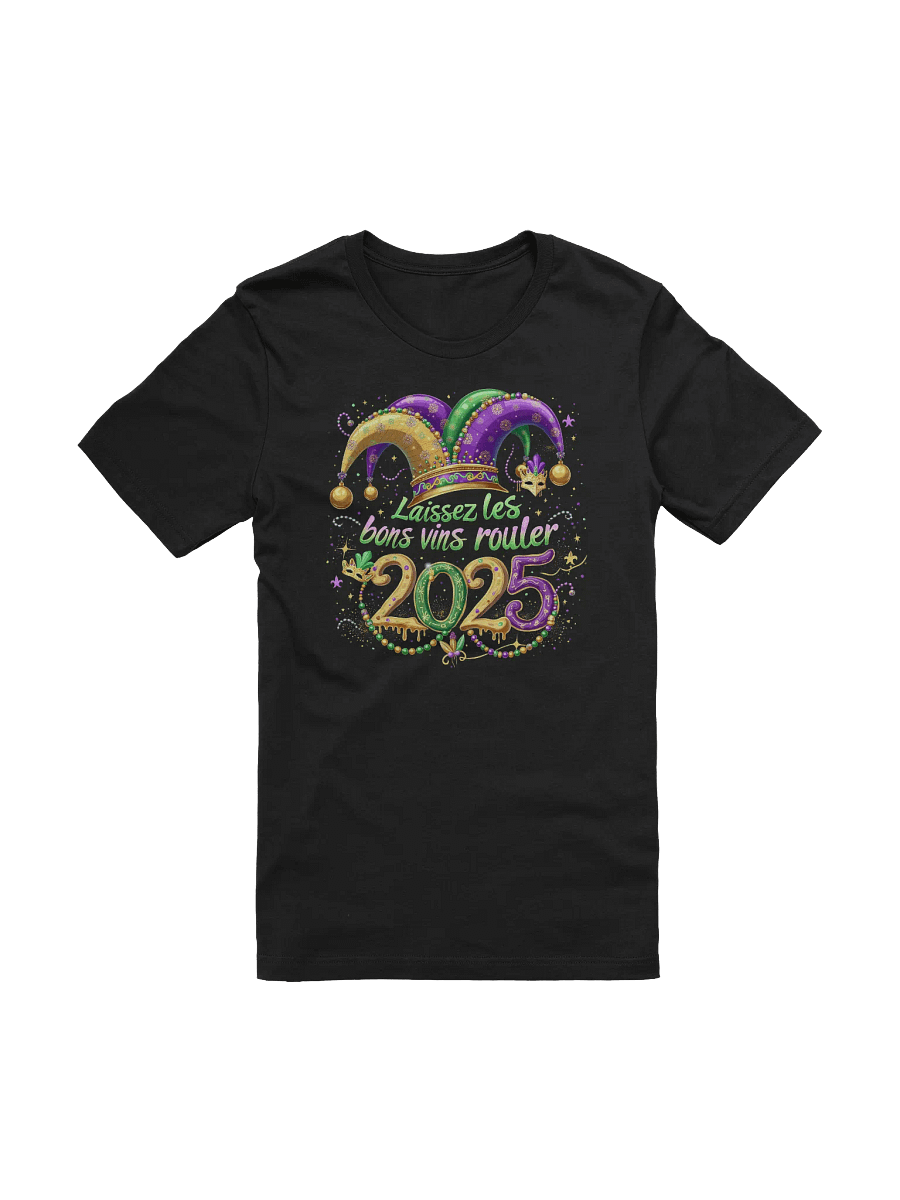 Mardi Gras Wine-Inspired Shirt – "Laissez les Bons Vins Rouler" – Fun Wine Lovers' Outfit product image (5)