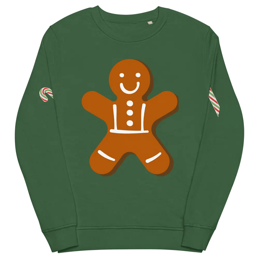 Smiley Gingerbread Man Organic Sweatshirt product image (4)