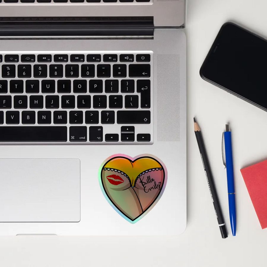 YELLOW HEART BUTT STICKER product image (10)