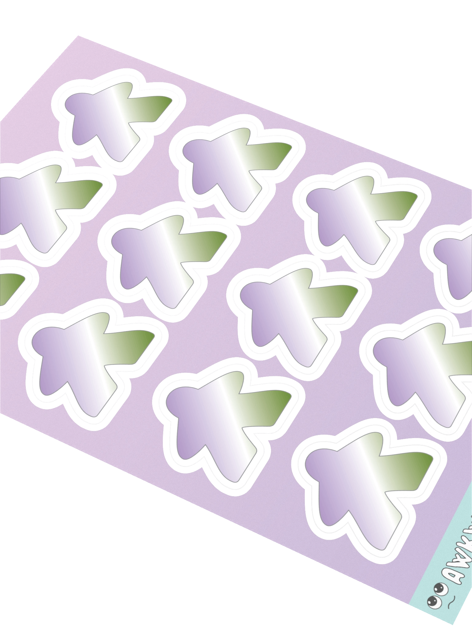 Genderqueer Pride Gradient Meeple Sticker Sheet product image (2)