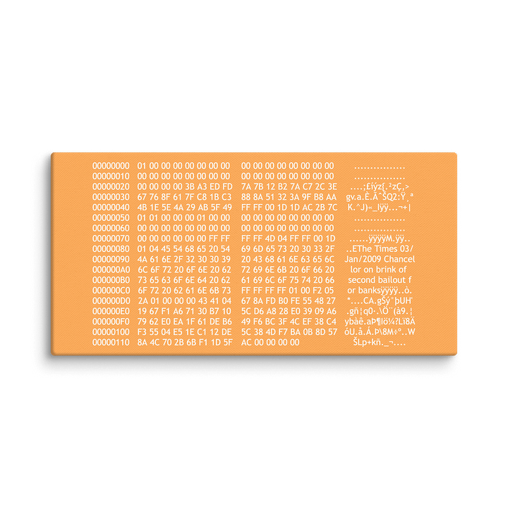 Bitcoin Genesis Block Hex Message - The Times 03/Jan/2009 Chancellor on brink of second bailout for banks product image (1)