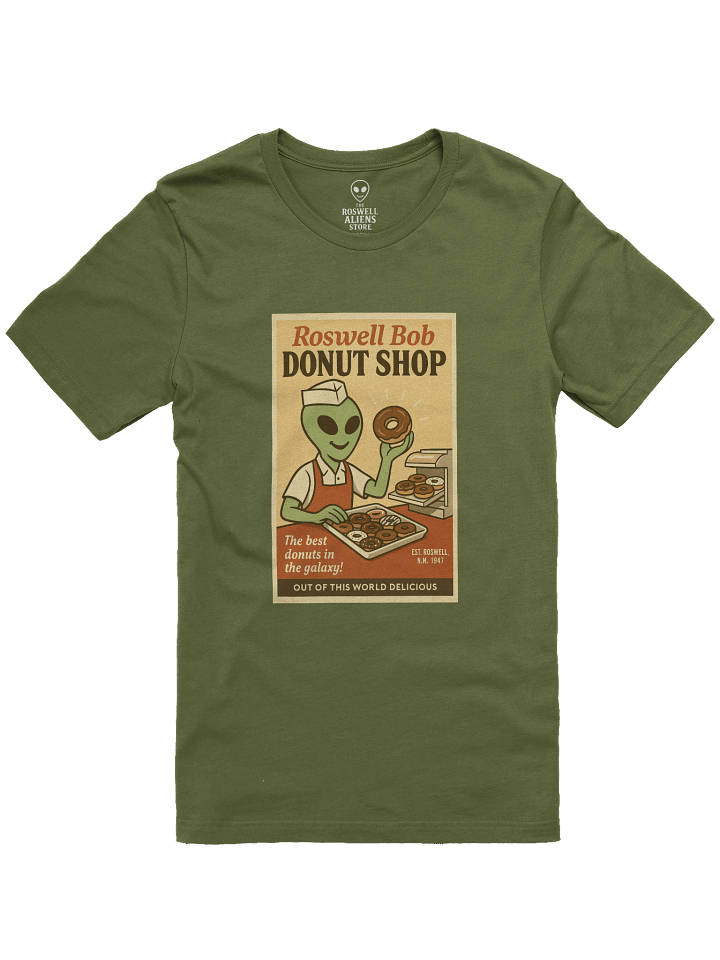 Donut Shop Roswell Aliens 1950's Retro Poster Unisex T-Shirt product image (61)