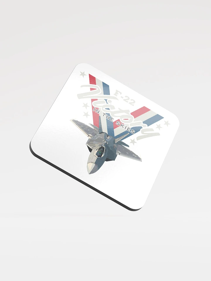 Victory in the Skies F-22 Raptor Glossy Cork Coaster product image (1)