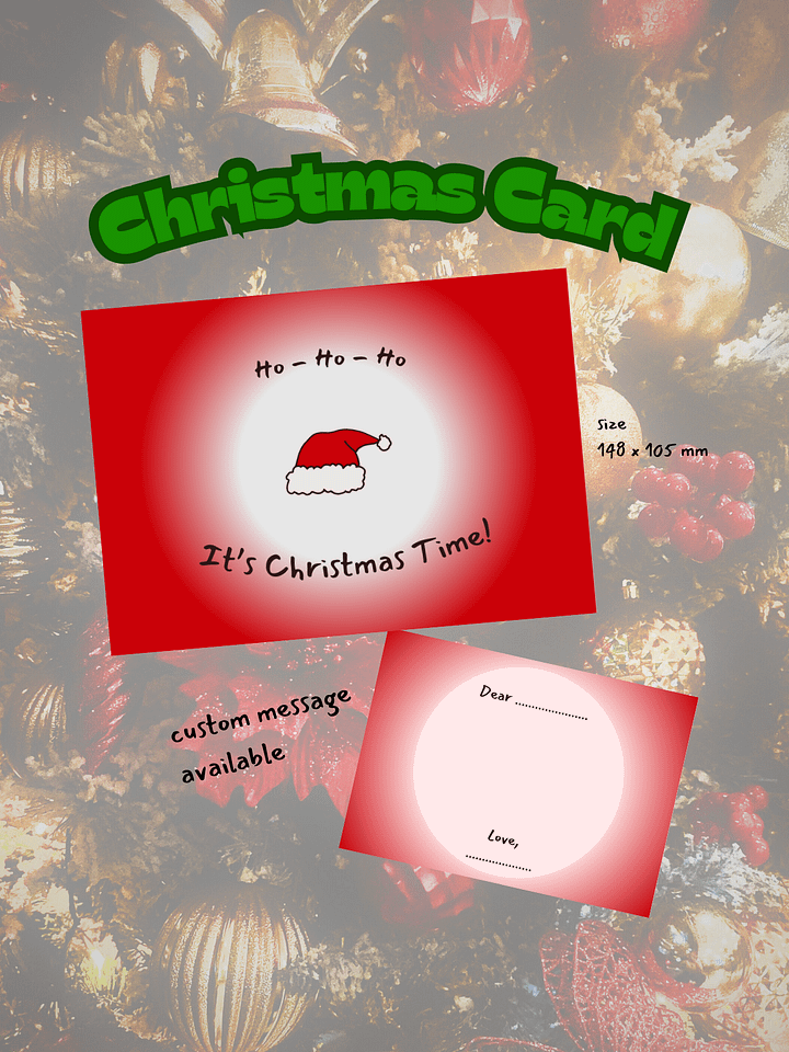Santa Hat Christmas Card - Digital Version product image (1)