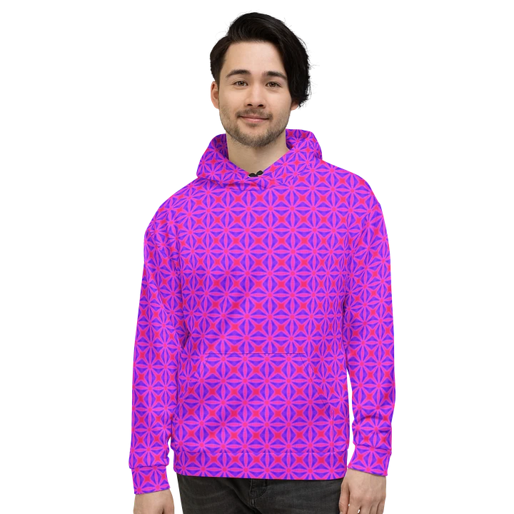 Abstract Vivid Pink and Purple Repeating Pattern Unisex All Over Print Hoodie! product image (1)