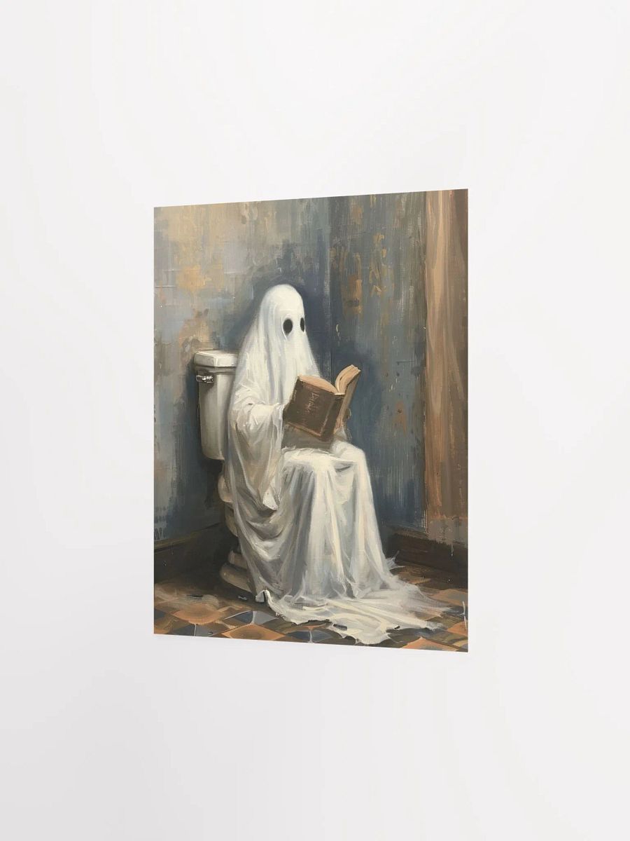Ghost Reading a Book in Toilet Halloween Bathroom Wall Art Print product image (28)