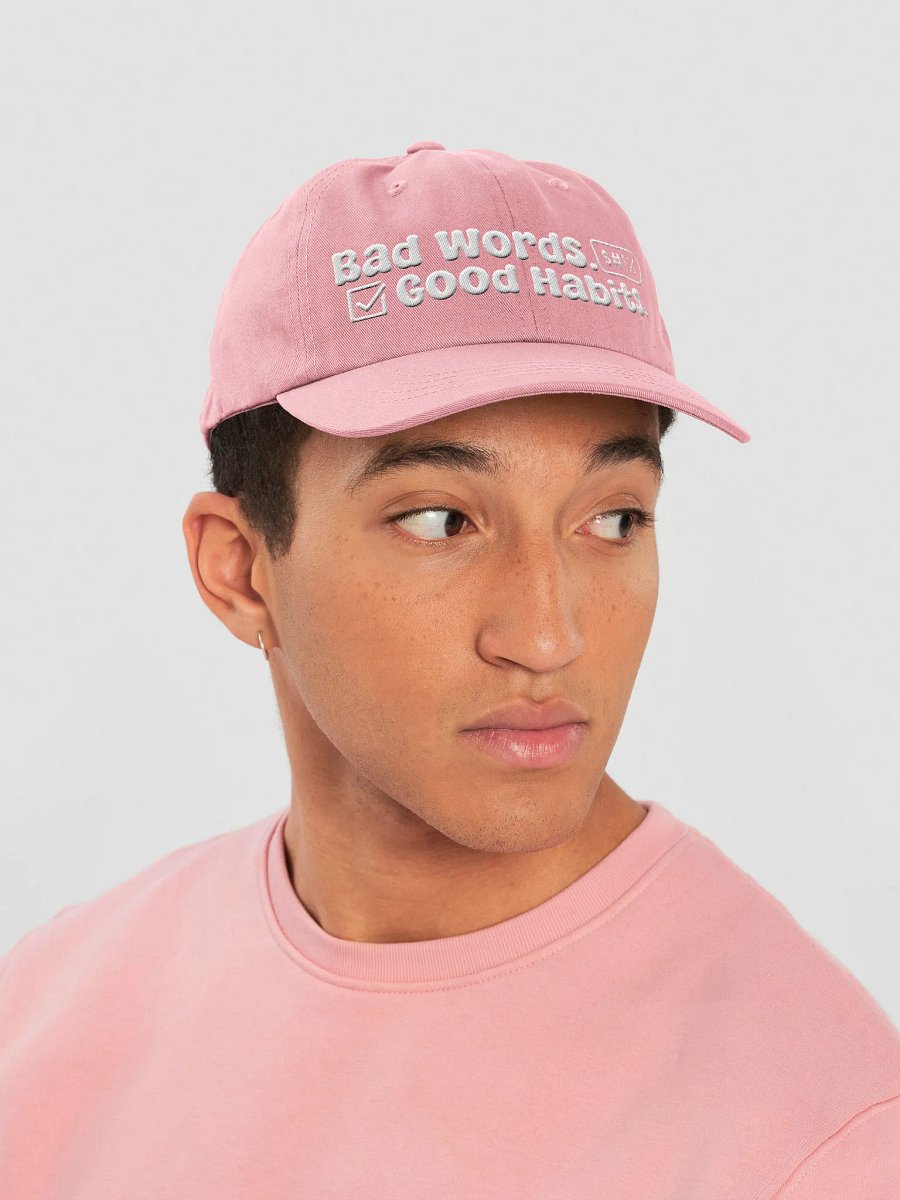 Bad Words Good Habits PASTEL PINK Dad Cap! product image (6)