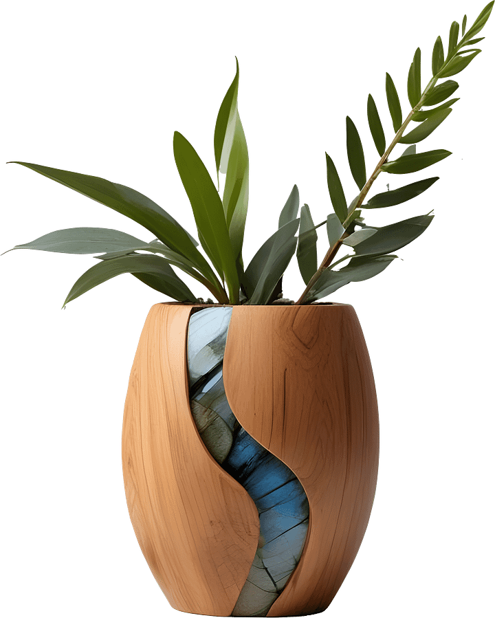 Woodland Flow – Boho Rustic Vase PNG product image (1)
