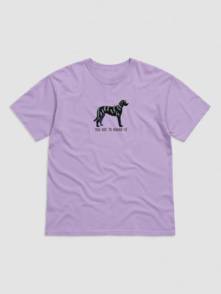 Too Hot to Houndle T-Shirt(Embroidered) of an Irish Wolfhound(Black) product image (1)
