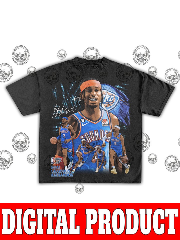 Shai Gilgeous-Alexander OKC Thunder Vintage 90s Bootleg Graphic Design product image (1)