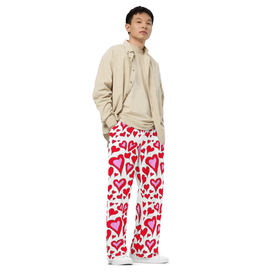 Hearts Drawing Wideleg Pants product image (3)