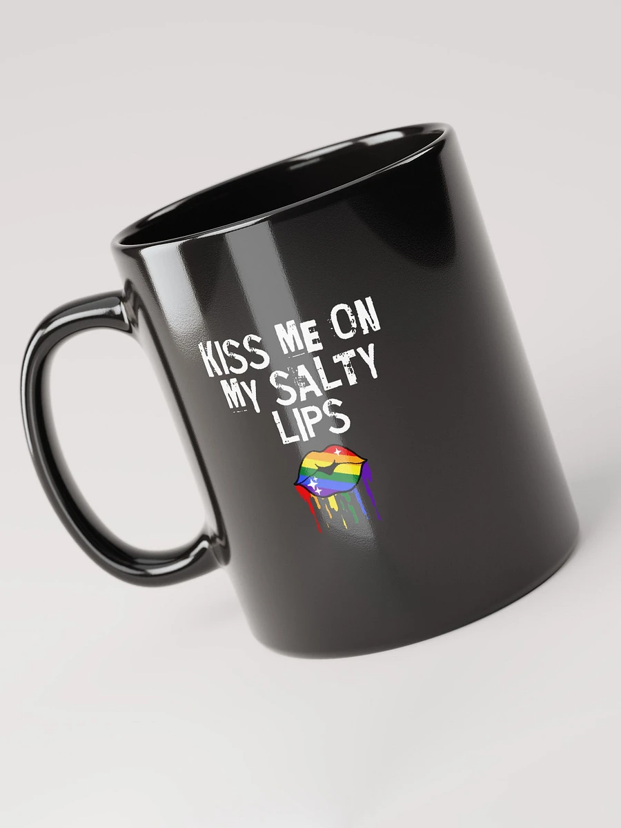 LGBTQ+ Mug Kiss Me On My Salty Lips Rainbow (black) product image (3)