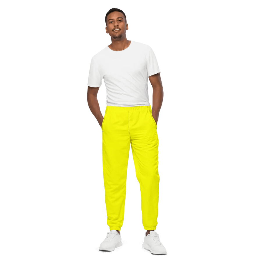 Plain Color Yellow Track Pants product image (1)