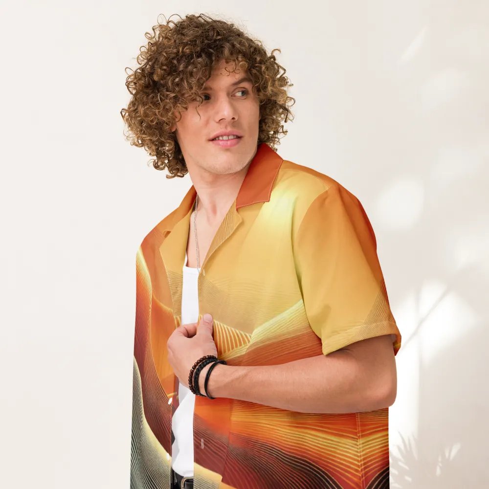 Men's Full-Print-4 Orange Hawaiian Shirt product image (8)