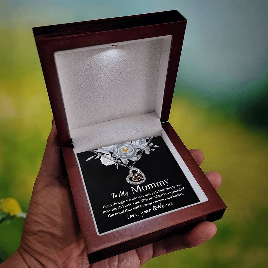 To My Mommy - Baby Feet Heart Necklace - Forever Connecting Our Hearts product image (4)