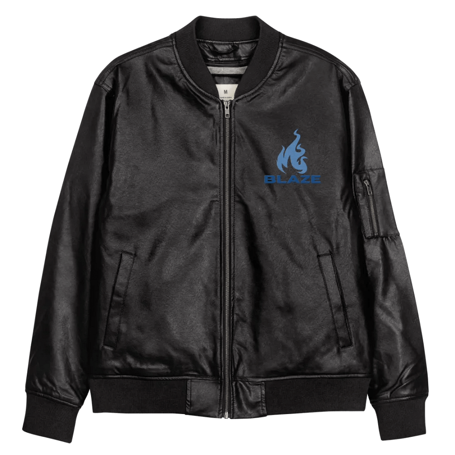 Blaze Faux Leather Bomber Jacket product image (12)