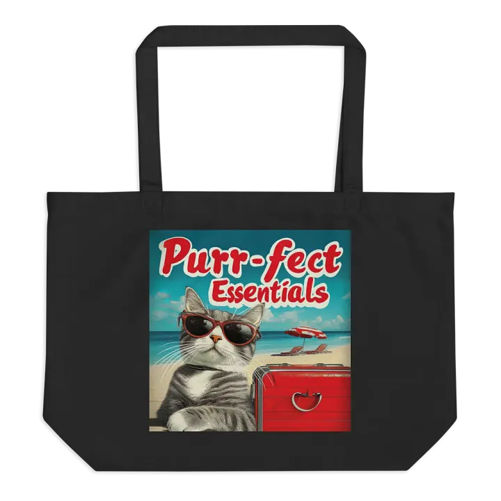 Purr-fect Essentials Cat Lover Tote Bag product image (1)