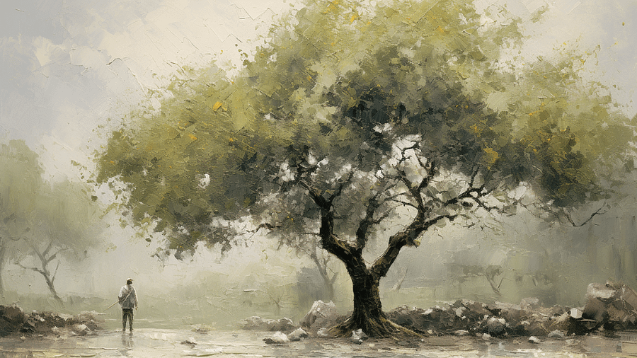Vintage TV Art Landscape Painting - No Frame, Digital Download product image (1)