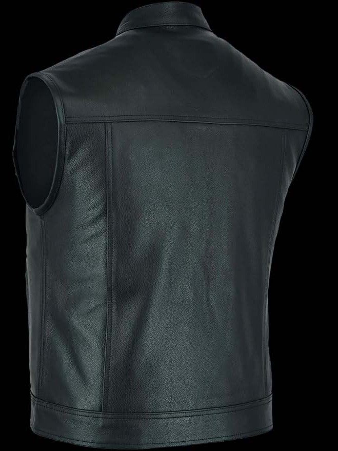 Mens Classic Leather Moto Vest product image (2)