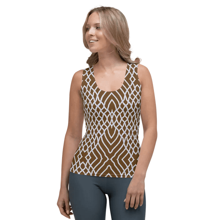 Net White and brown/All-Over Print Women's Tank Top by Sublicolor product image (1)