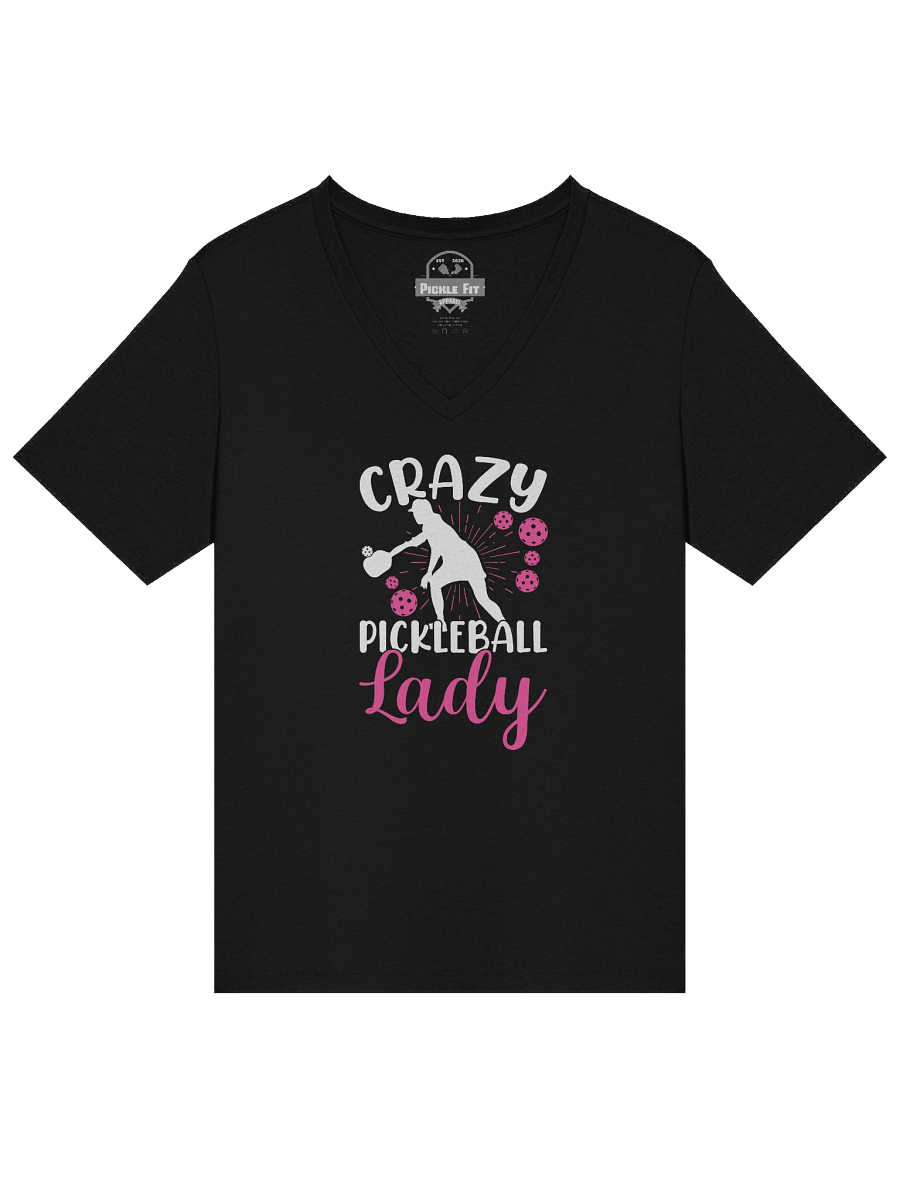 Crazy Pickleball Lady V-Neck Tee product image (3)