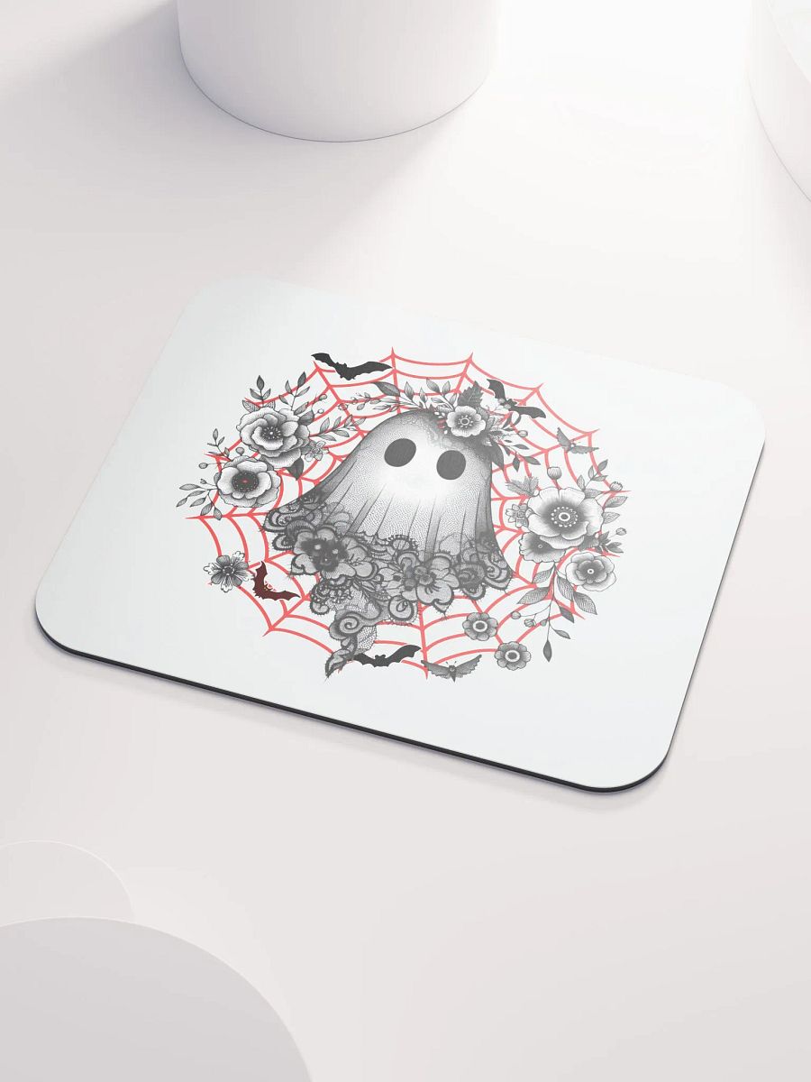 Lacey Ghost Gothic Floral Mouse Pad product image (3)