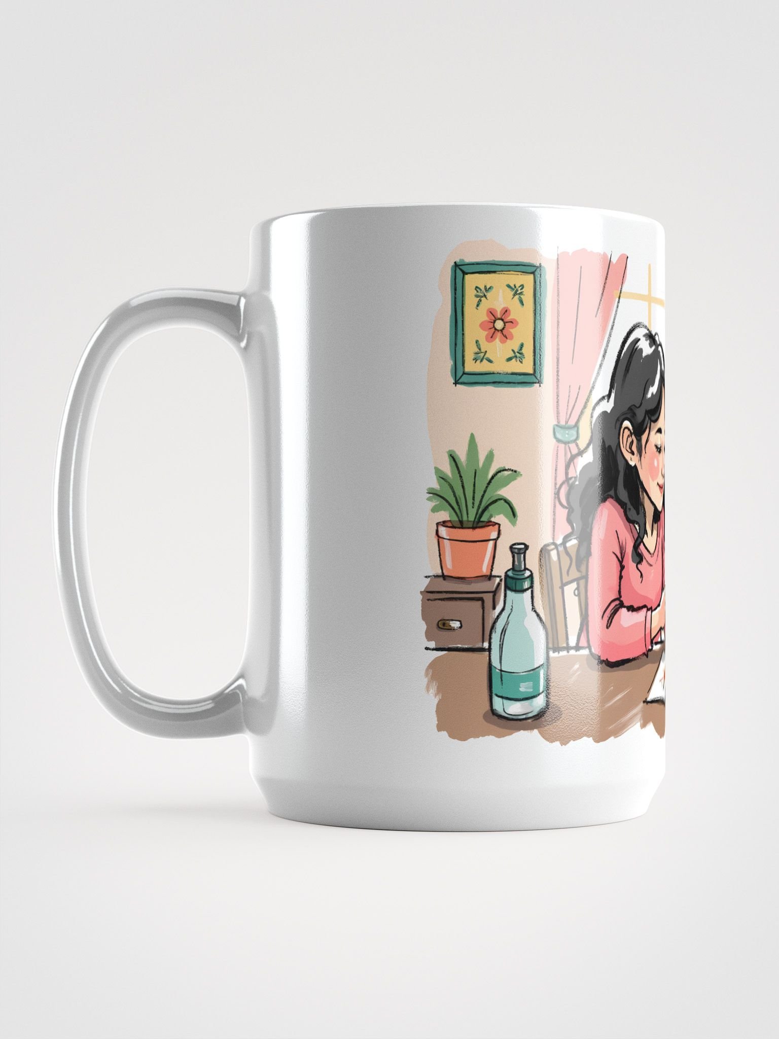 Sister-Brother Bond: Heartwarming Raksha Bandhan Art Glossy Mug product image (6)
