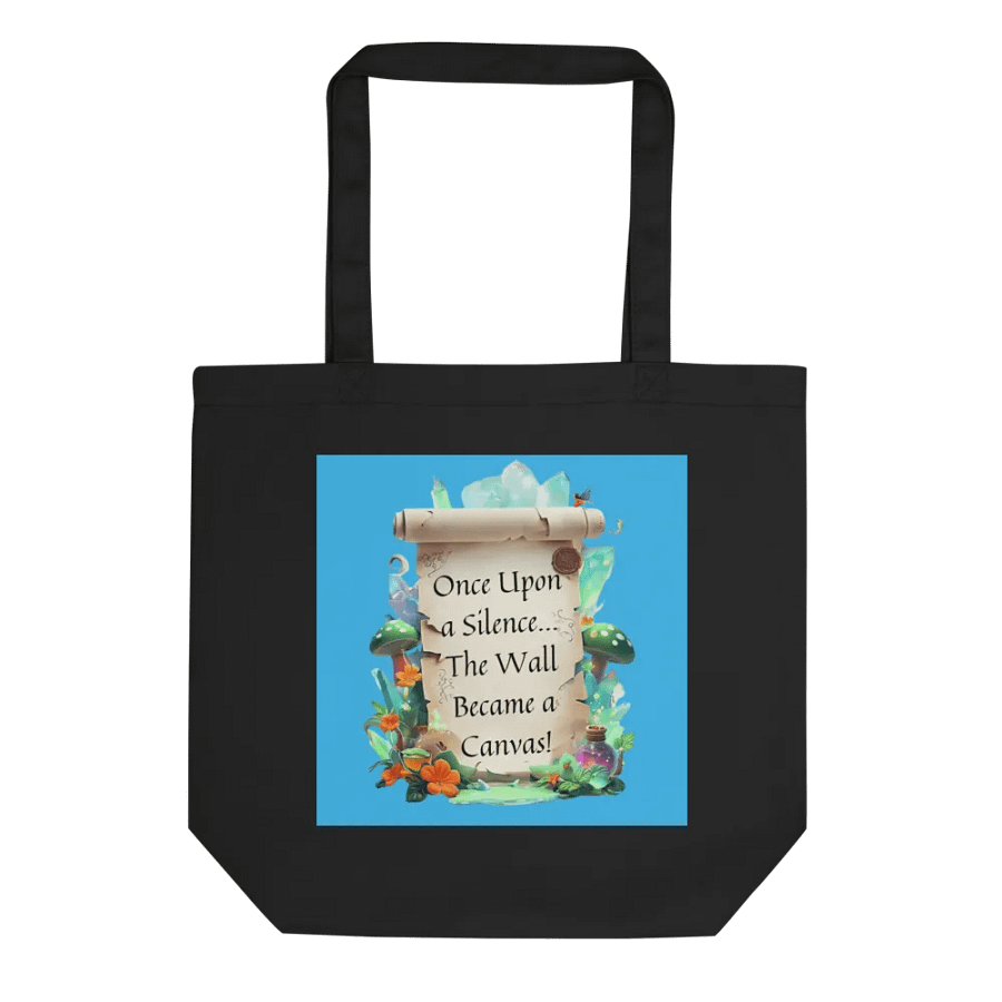 Funny Mom Tote Bag – ‘Once Upon A Silence, The Wall Became A Canvas!’ Shopping Humor Bag product image (1)