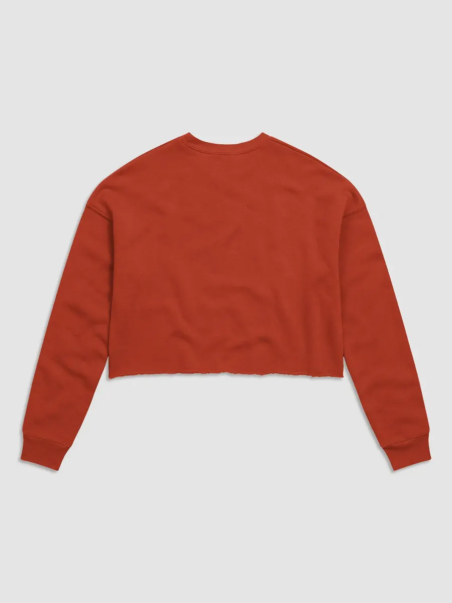 BUSY-BRAINED (lined design, #6D1616) Women's Fleece Crop Sweatshirt product image (11)