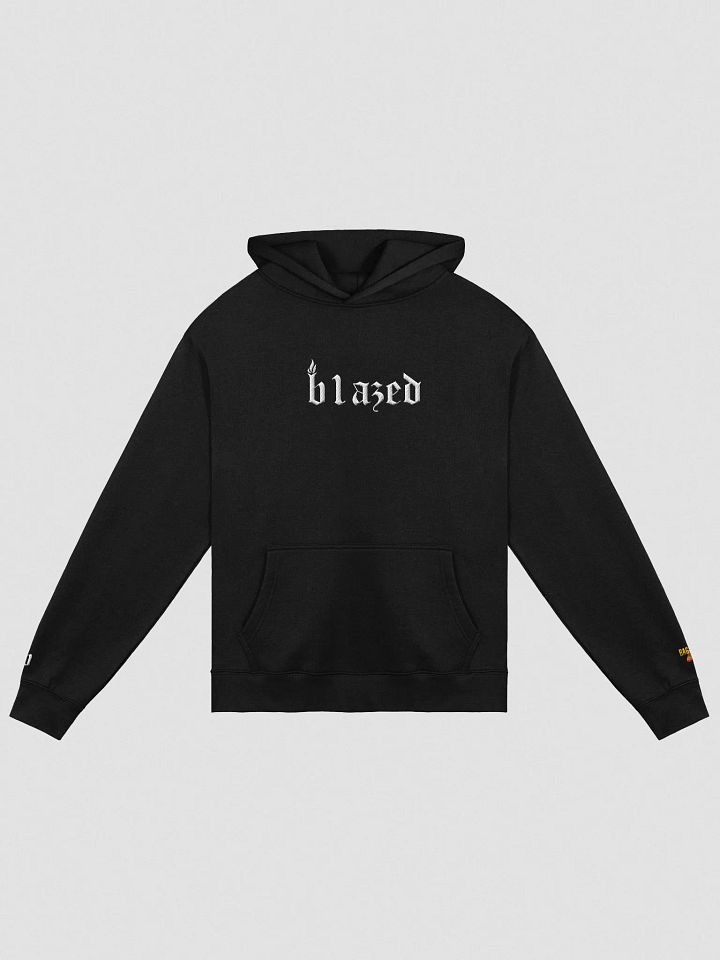 b1azed relaxed black hoodie – comfort meets sustainable style product image (1)