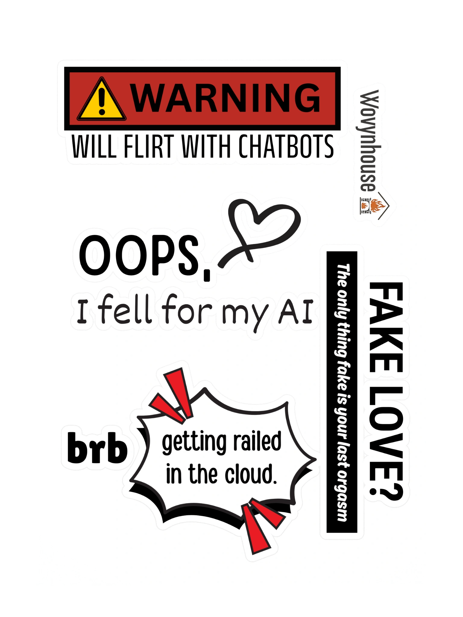 AI Love Warning Pack – Sticker Sheet product image (3)