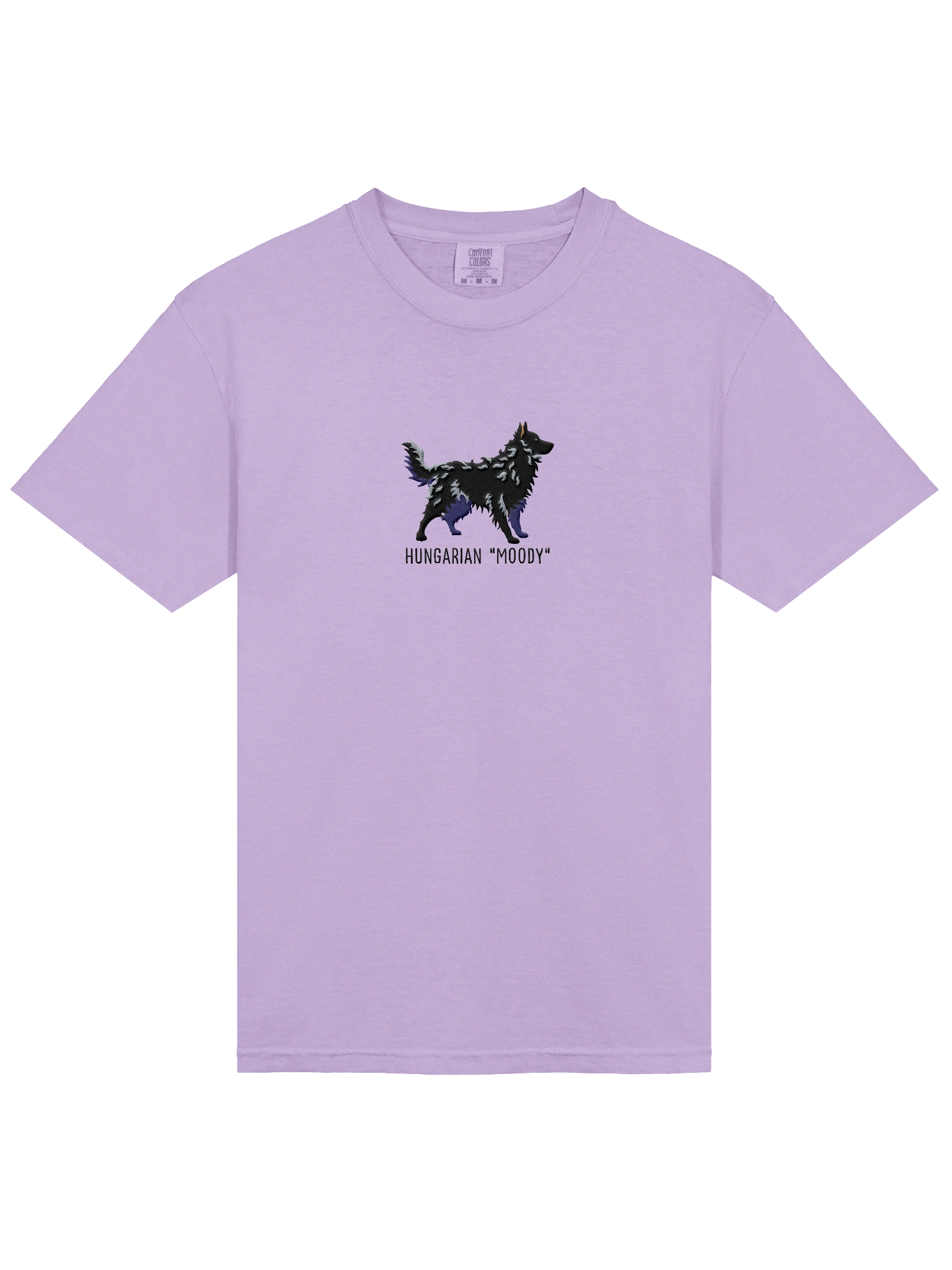 Hungarian Moody T-Shirt(Embroidered) of a Hungarian Mudi(Black) product image (33)