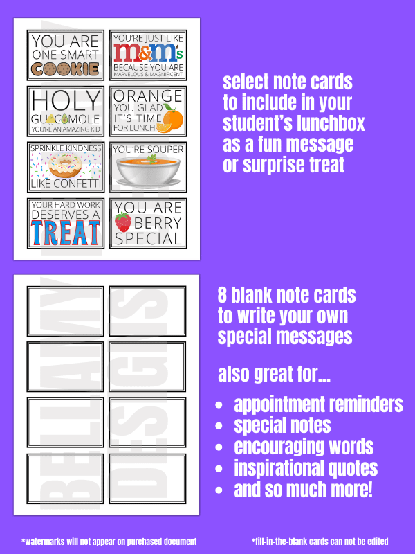 Lunchbox Notes Printables for School Lunches product image (7)