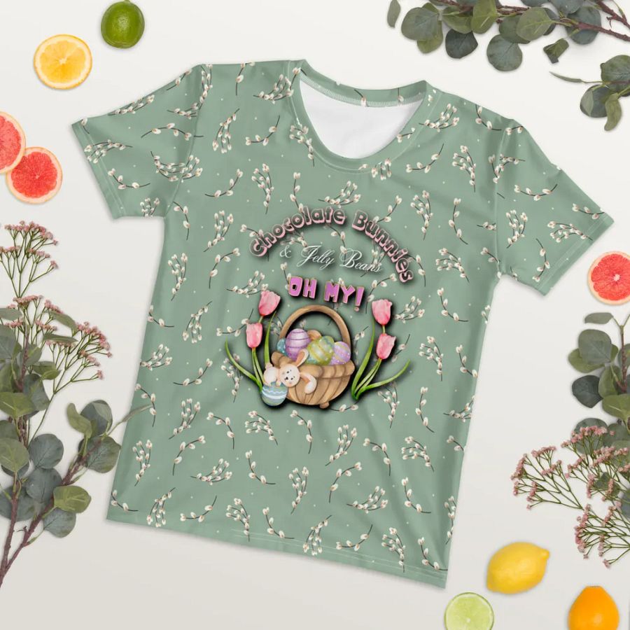 Chocolate Bunnies and Jelly Beans Oh My All Over Print T-shirt product image (7)
